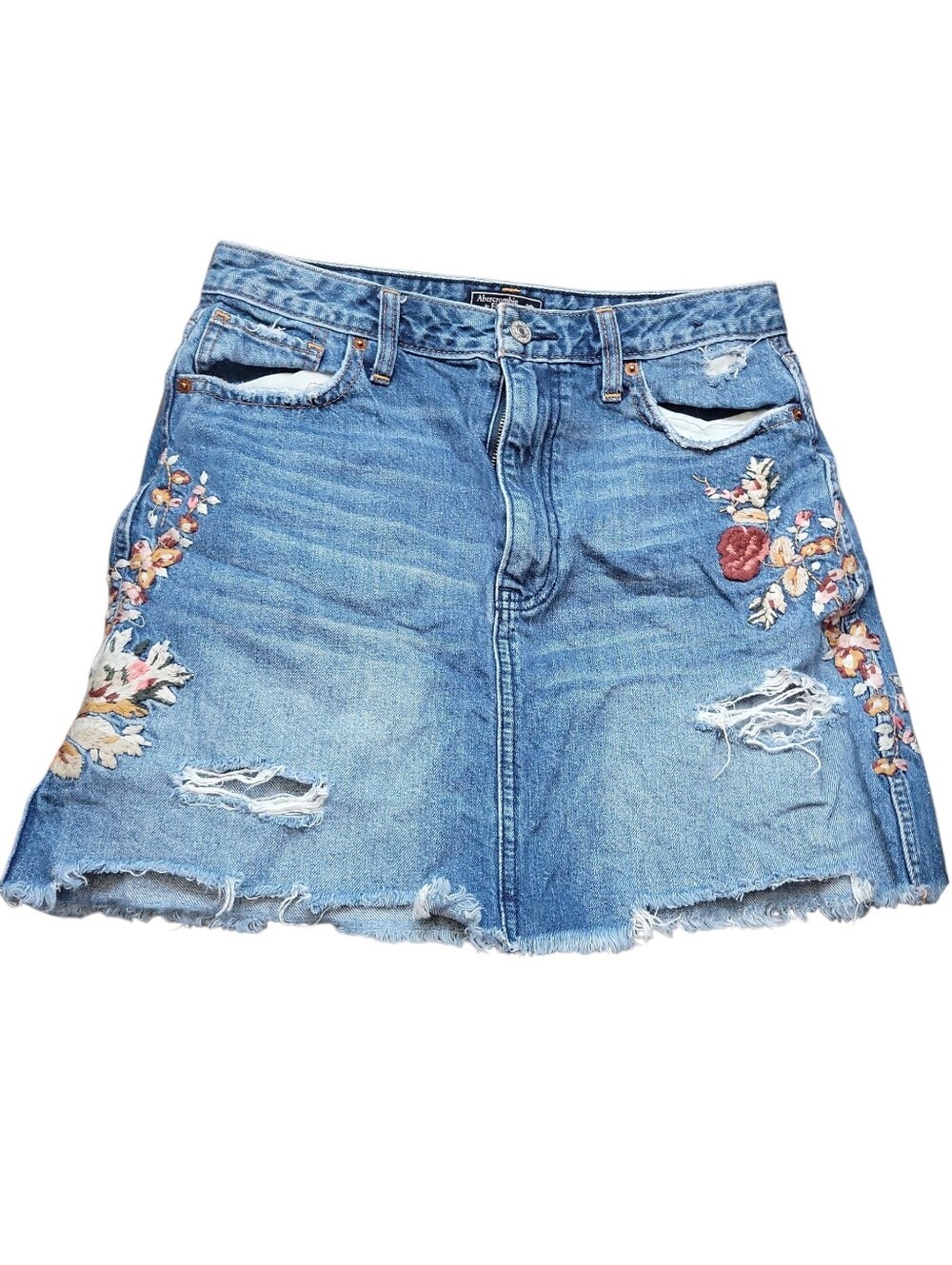 Abercrombie & Fitch Floral Denim Skirt 29/8